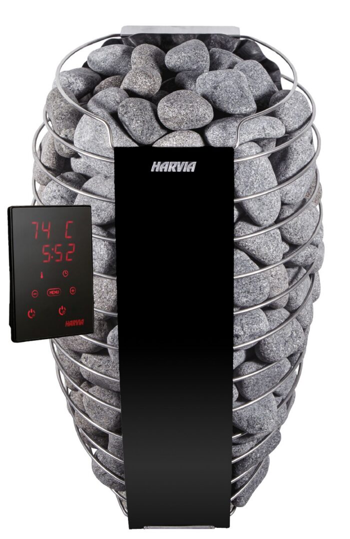 Harvia Spirit SP90XW 9.0 kW elektrikeris + WiFi black+ kivid 5-10cm 4 kasti
